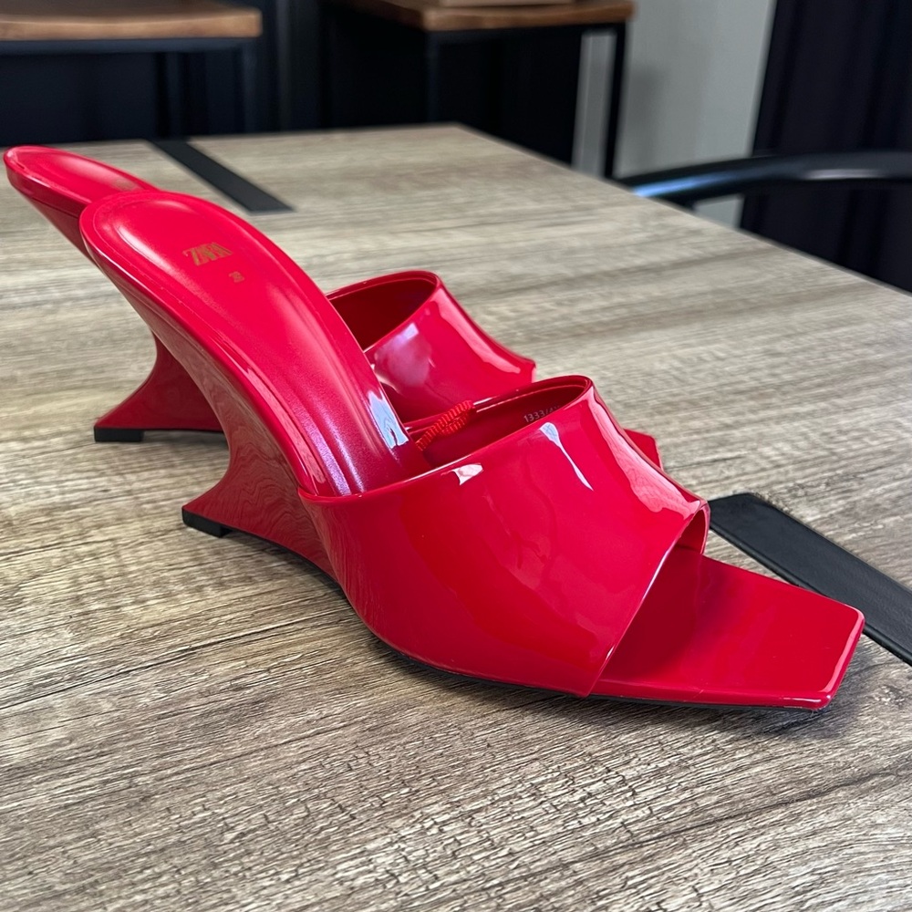 Zara Vibrant Red Women's Mules